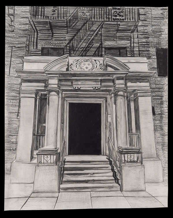 Oasa DuVerney The Front, 2022 graphite on cotton rag paper 42 x 44 inches 106.7 x 111.8 cms