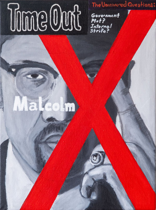 Chris Cook Malcolm X, 2024 Acrylic on canvas 9 x 12 inches 22.9 x 30.5 cms