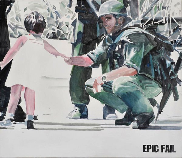 EPIC FAIL 74x85cm watercolor on cotton 2012 (r)