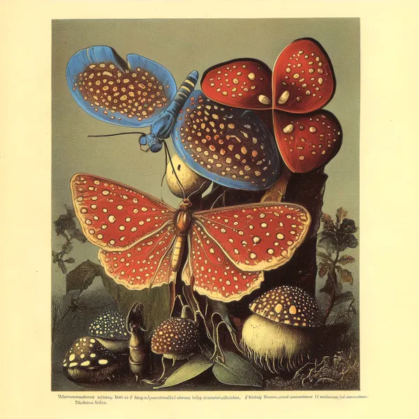 a surreal image of butterflies