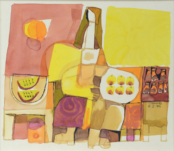 Mauro Malang Santos Woman Vendor, 1976 Watercolor on paper 9 x 10 ¼ inches