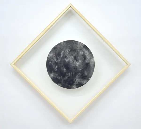 Patrick de Veyra Views VIII, 2026 Subtractive graphite frottages 12.6 inches diameter