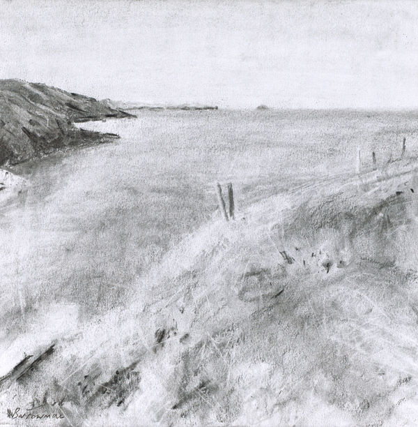 Sat by the Ocean, Epphaven Cove Andrew Barrowman Charcoal