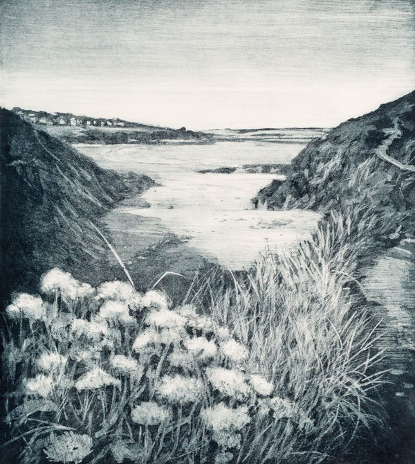 Polzeath From Pentire Haven Ley Roberts Etching