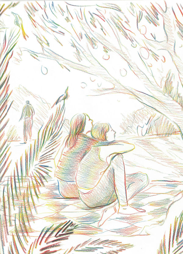 Michelle Blade, Untitled rainbow pencil drawing #13, 2020