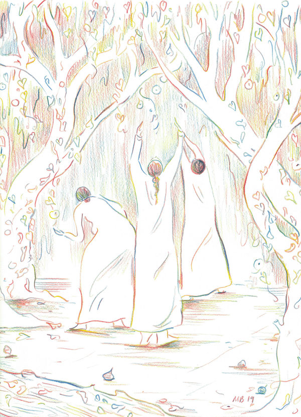 Michelle Blade, Untitled rainbow pencil drawing #17, 2019