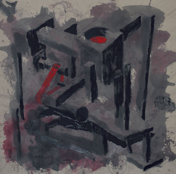 Diango Hernández The System, 2005 acrylic and pencil on canvas 200 x 200 cm