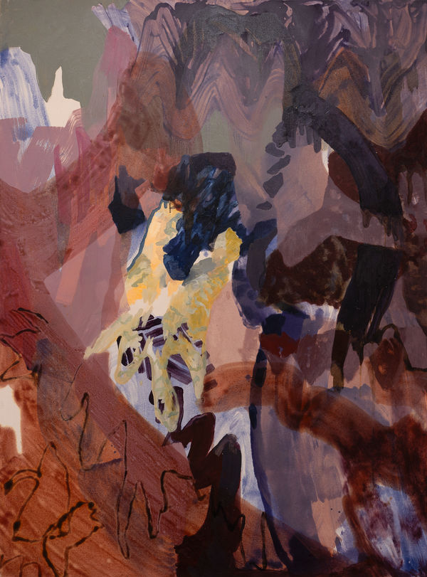 Eliel David Martínez Julián Nieve de pitaya con magueyes púrpuras, 2021 Oil, acrylic and wax on canvas 196 x 144 cm 77 1/8 x 56 3/4 in