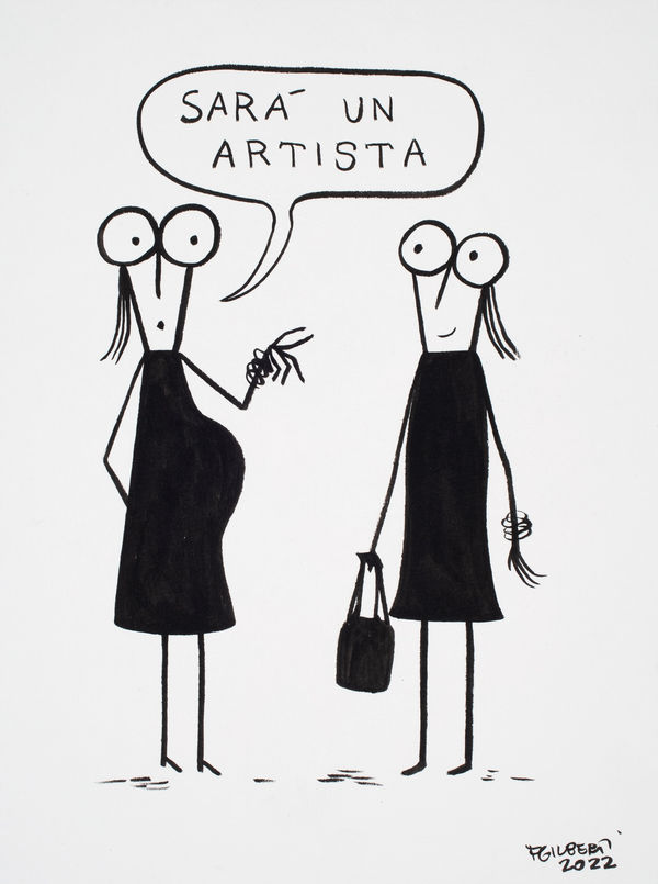 Fausto Gilberti SARÁ UN ARTISTA , 2022 Chinese Ink on paper 32 x 24 cm 12 5/8 x 9 1/2 in