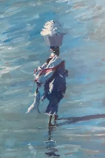 Patrick Gibbs, WOMAN ON A WINDSWEPT BEACH, SENEGAL, 2021