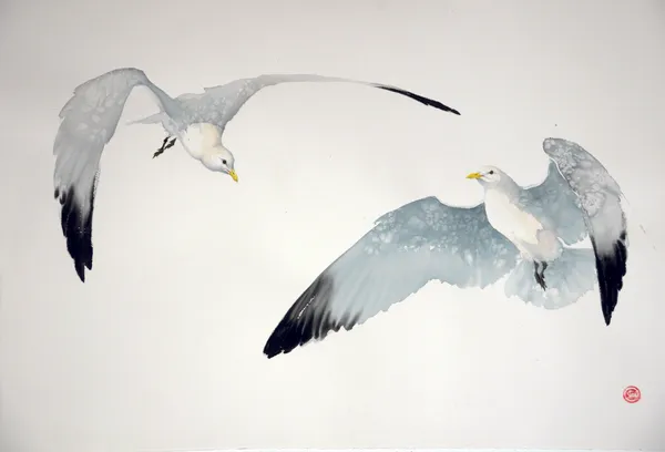 Karl Martens KITIWAKES (UNFRAMED) Watercolour 103 x 153 cm 40 1/2 x 60 1/4 in
