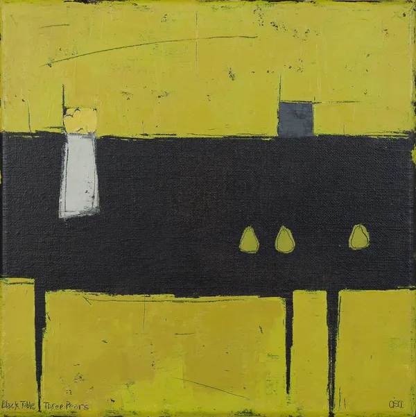 Ann Armitage, BLACK TABLE, THREE PEARS