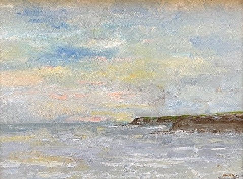 David Walsh BROAD BENCH, KIMMERIDGE, DORSET COAST Oil on canvas 11 3/4 x 15 3/4 in 30 x 40 cm