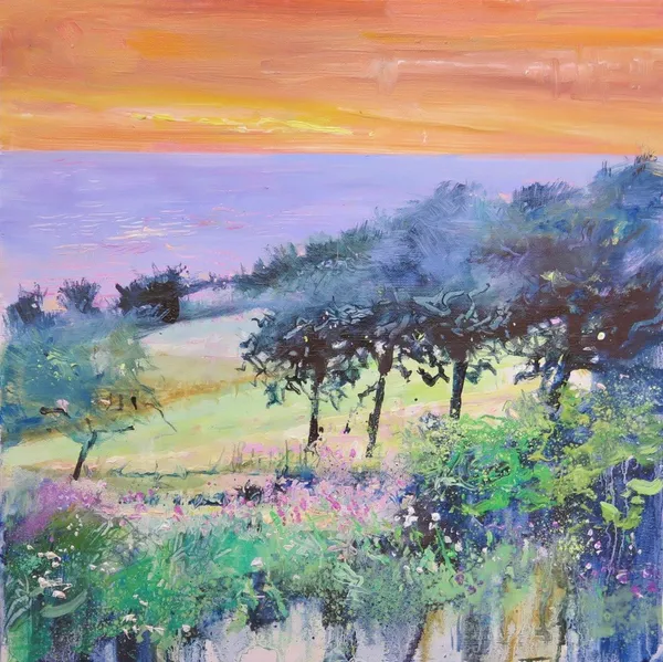 Maureen Davies ILFRACOMBE SUNSET Oil on canvas 11 3/4 x 11 3/4 in 30 x 30 cm