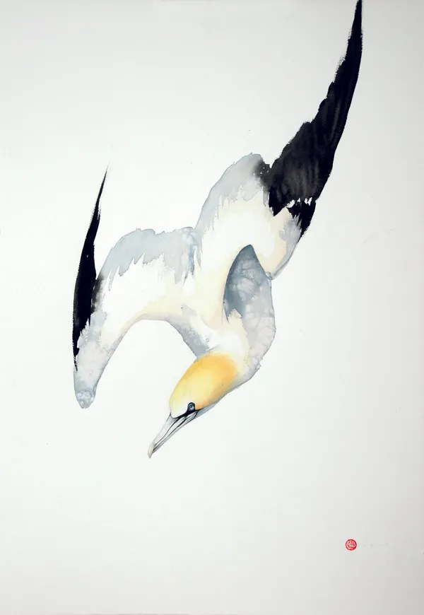 Karl Martens GANNET 2 (UNFRAMED) Watercolour 100 x 70 cm 39 3/8 x 27 1/2 in