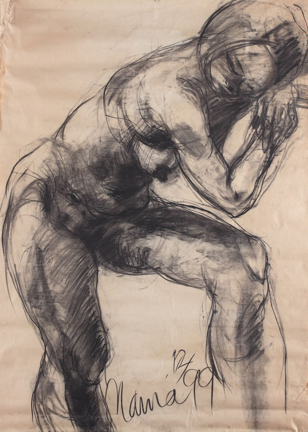 Solamalay Namasivayam, Standing Female Nude Lines, 1999