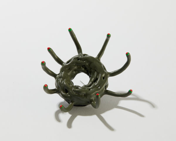Brian Fleetwood, Green/Pink Oriface Brooch, 2021