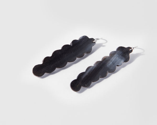 Brian Fleetwood, Buffalo Horn Scalloped Earrings, 2025