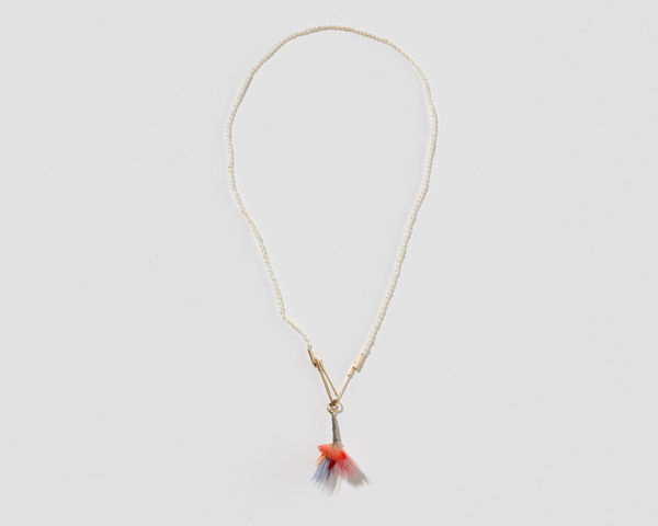 Gabrielle Gould, Sea Thread Necklace with Feather "Clump", 2023