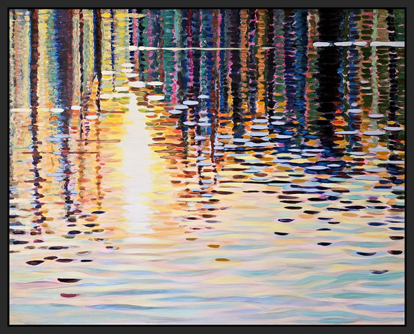 Katie Patel Liquid Gold, 2025 Signed & Framed original acrylic on canvas 80 x 100 cm 31 ½ x 39 ¼ in