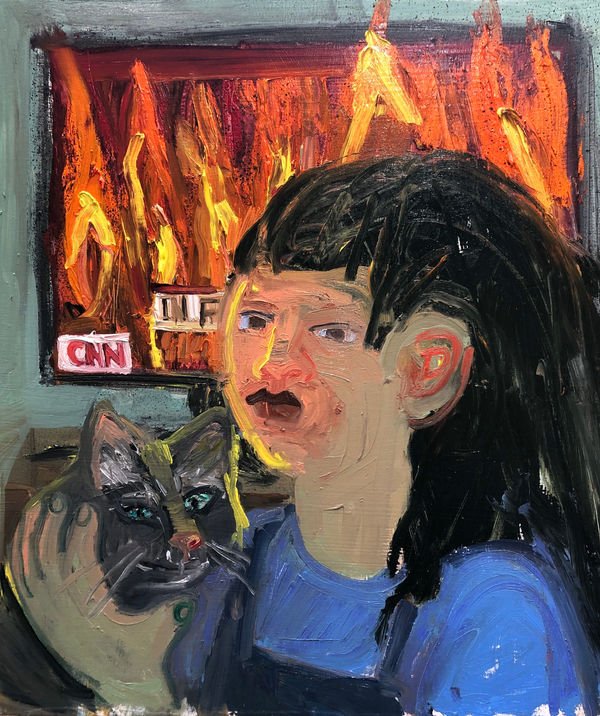 Ashley Norwood Cooper, A Girl, Her Cat, And The World On Fire, 2020