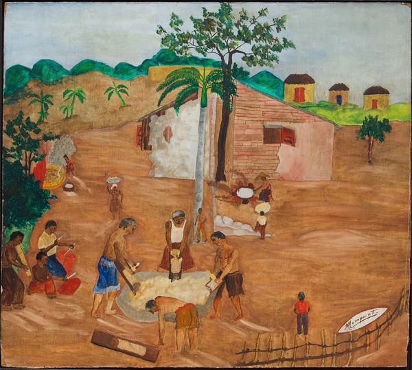 K. Mompoint, Grinding Manioc, Making Cassava, c. 1962