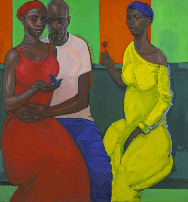 Seyoum Ayalew, Butterflies and Roses, 2022