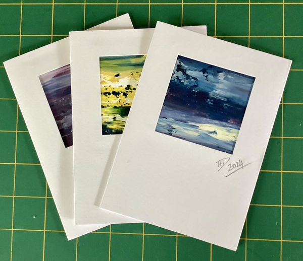 Set of three original art cards 04