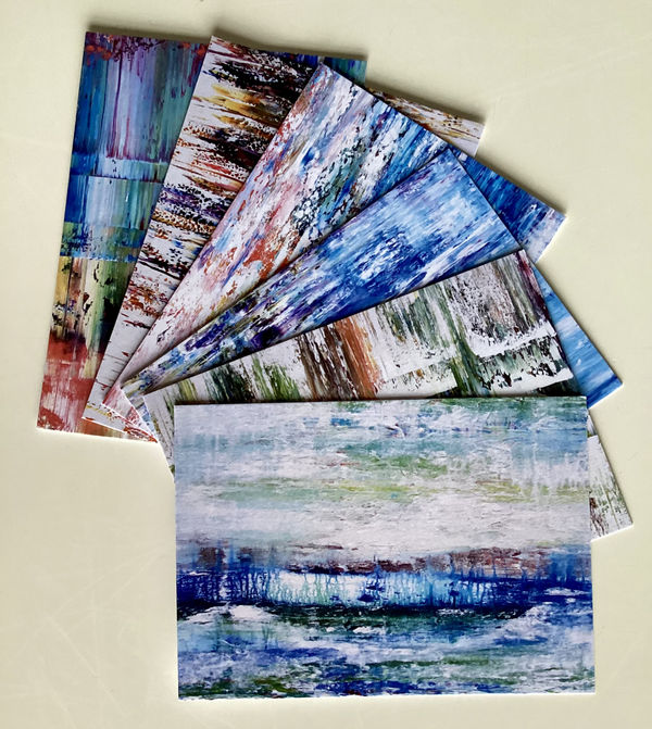 Set of six printed postcards 10.5cm x 15cm