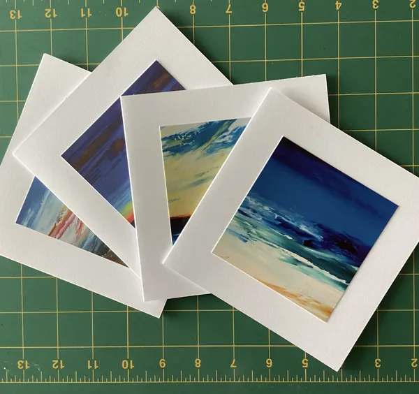 Set of four printed art cards 02