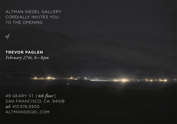 Trevor Paglen, 2009 Invitation