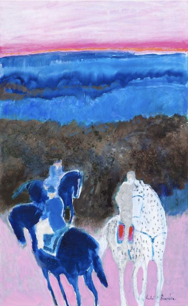 André Brasilier Les cavaliers du soir, 2011 Oil on canvas 81 x 130 cm