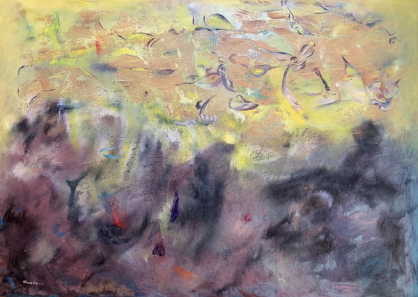 傅慶豊 Alixe Fu 黃色雲朵，2018 Oil on canvas 141 × 101 cm