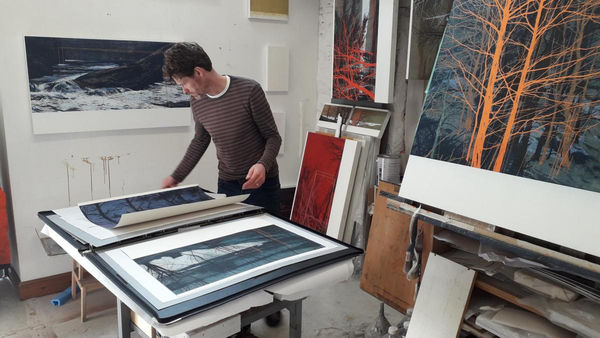 Andrew Mackenzie painting artist studio