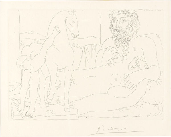 Picasso Le Repos Du Sculpteur Devant Le Jeune Cavalier