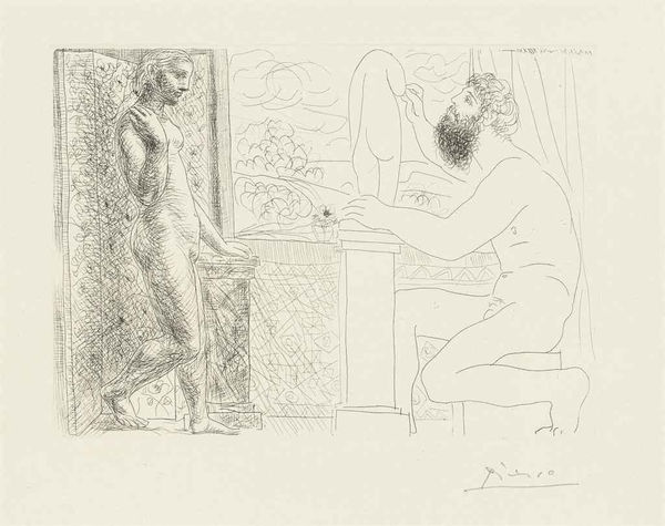 picasso Sculpteur Et Son Modele Devant Une Fenetre