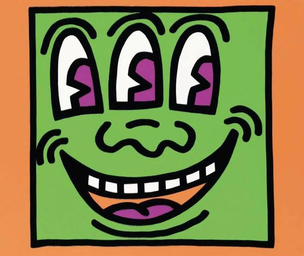 keith haring three eyed monster icon