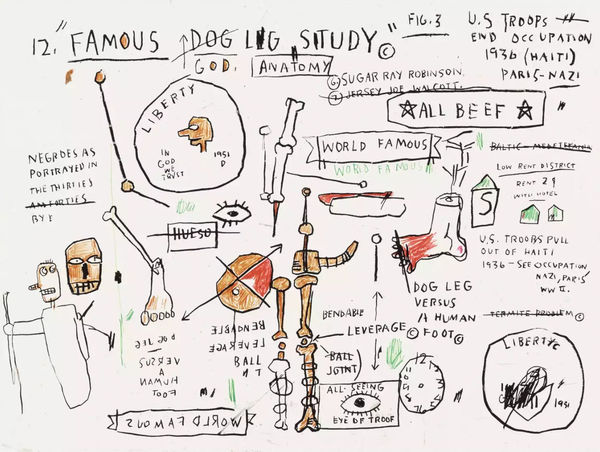 Jean Michel Basquiat Dog Leg Study