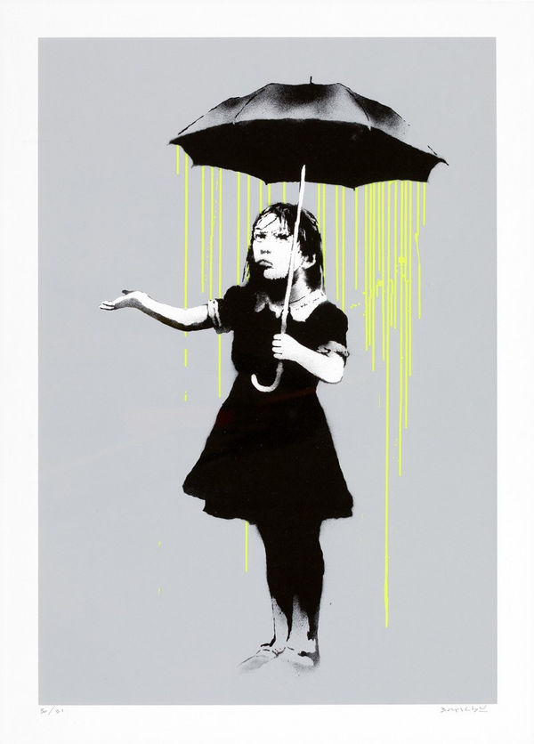 Banksy Nola Yellow Rain AP print meaning