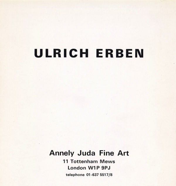 Ulrich Erben Annely Juda Fine Art 1976
