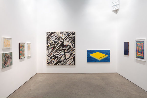 Installation view of the group exhibition titled the Painter of Modern Life. Axel and Michel Cerletty featured.