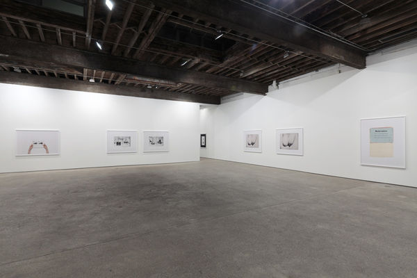 Installation view of Anne Collier's third solo show at Anton Kern gallery, featuring a body of recent photographs.