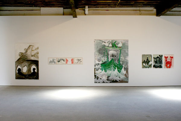 Installation view of Bendix Harms' solo show entitled Lenenslieben or Loves of Life. A few additional works featured.