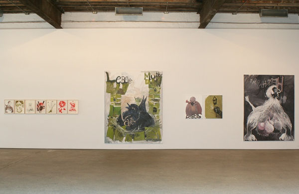 Installation view of Bendix Harms' solo show entitled Lenenslieben or Loves of Life. A few works shown.