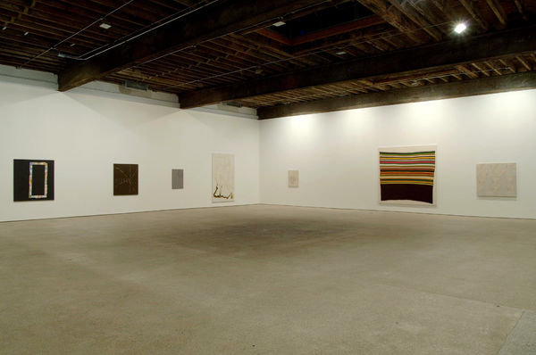 Installation of Sergej Jensen's first solo show in New York. Many works featured.