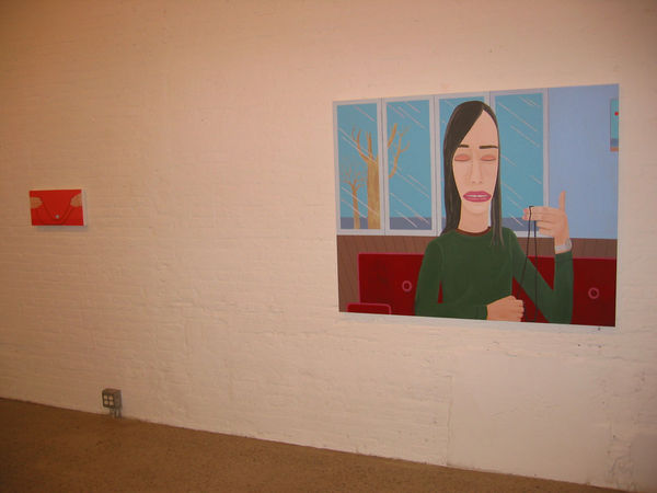 Installation view of Brian Calvin's first show at Anton Kern Gallery. Two works shown.