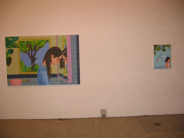 Installation view of Brian Calvin's first show at Anton Kern Gallery. Two works featured.