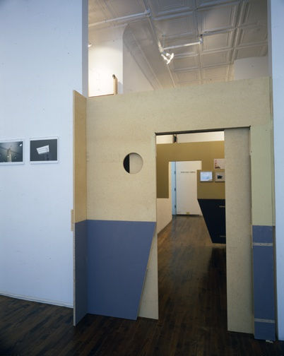 Installation view of Manfred Pernice's first solo show at Anton Kern Gallery, featuring architectural and sculptural models. Another angle of Pernice's sculptural model.