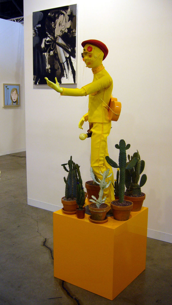 Installation view of the booth at Art Basel Miami 2007. Detail of Hempel's work.