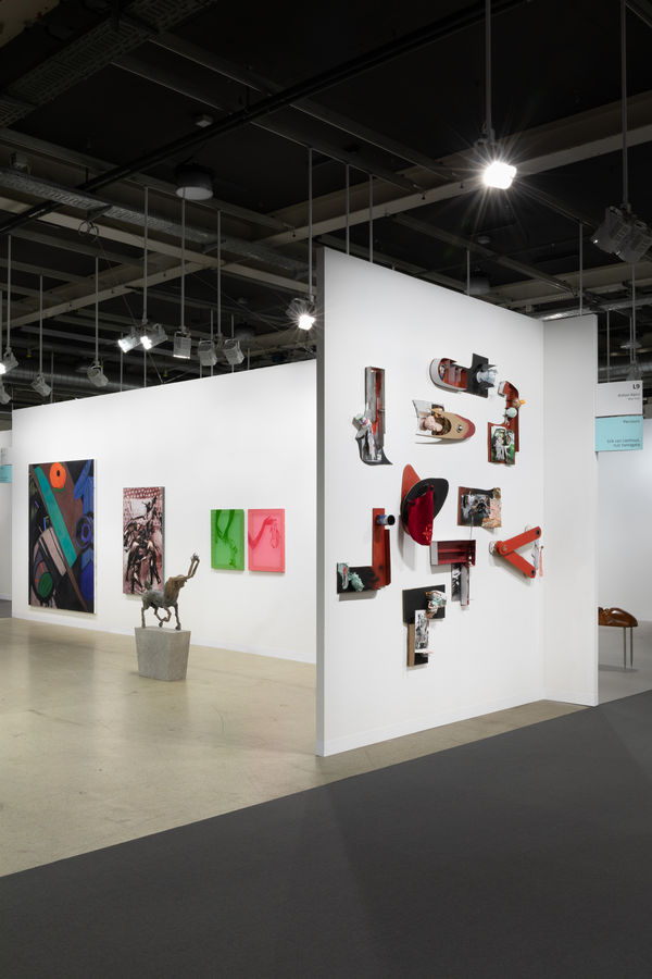 Another installation view of the Bock collage-wall.